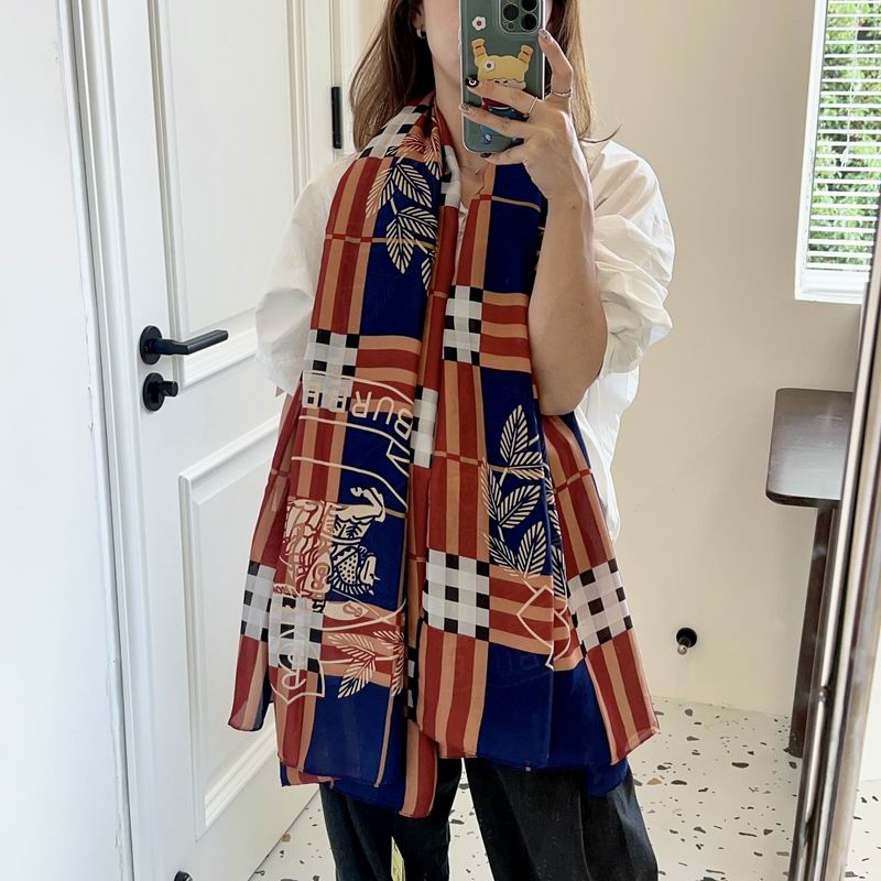 Burberry silk scarf 90-180cm E19 (9)